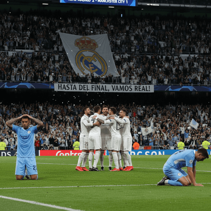 Real Madrid crushed Manchester City in the Champions League quarterfinals.