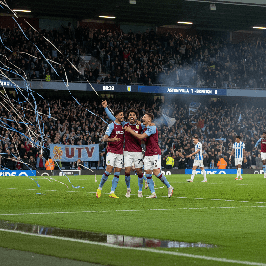 Aston Villa crushed Brighton 4:0 in the battle for European spots.