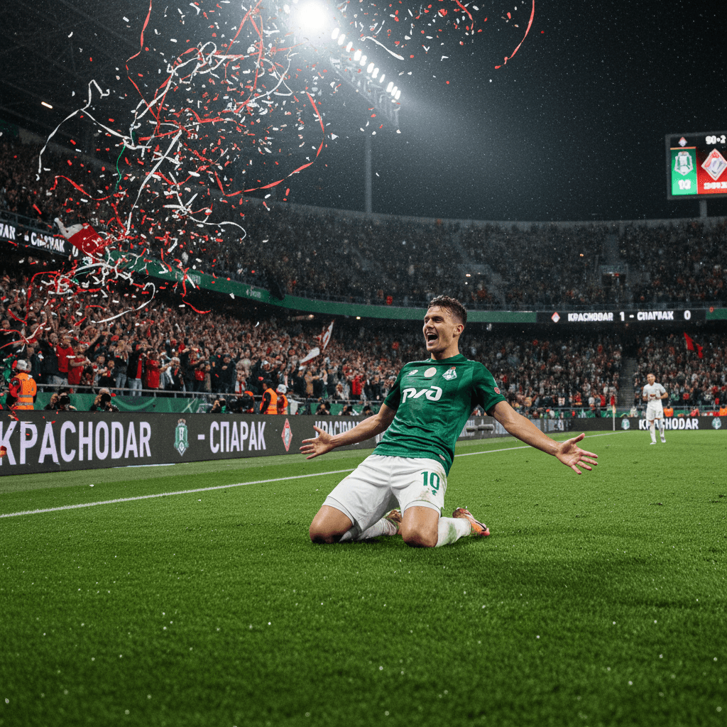 Krasnodar crushed Spartak with a score of 4:1 in the central match of the round.