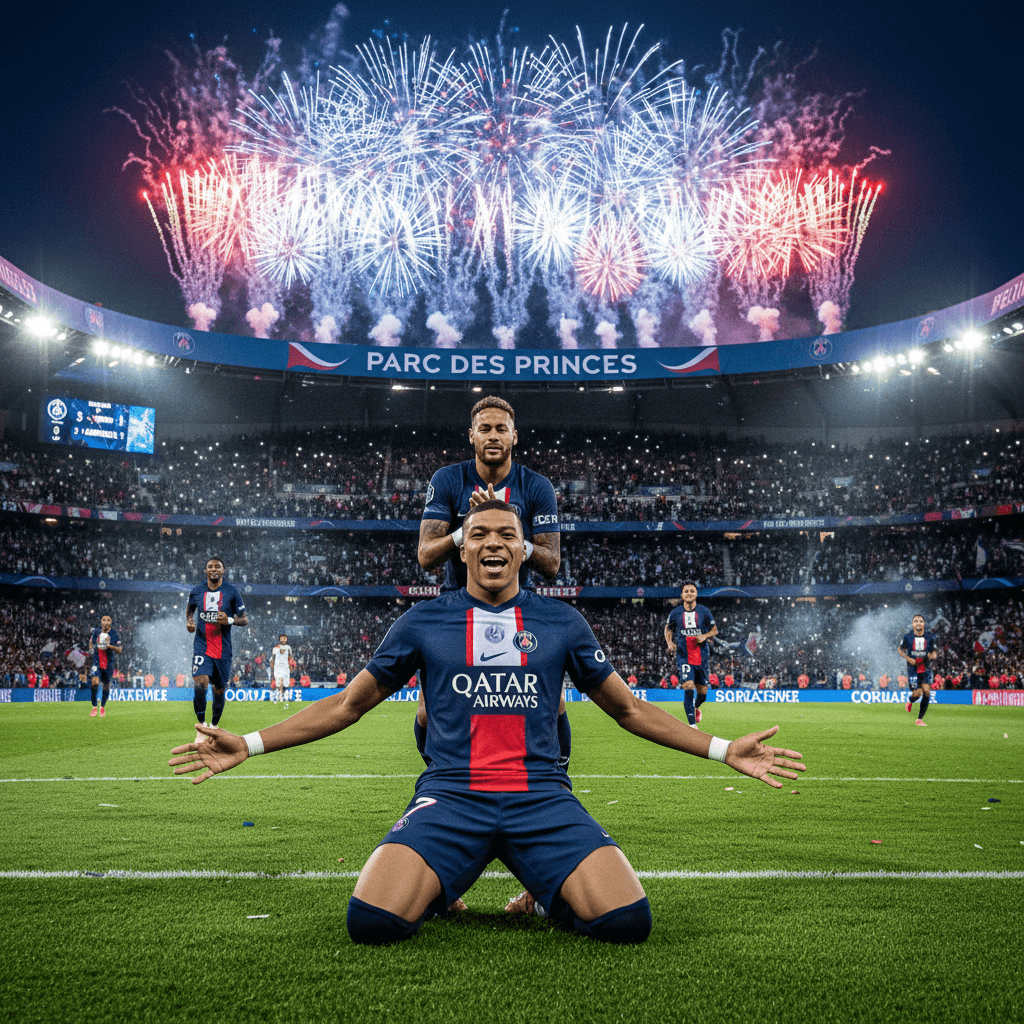 Mbappé scores a hat-trick in the Paris derby against Marseille.