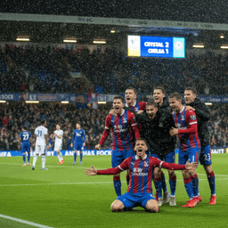 Crystal Palace caused a sensation by defeating Chelsea in the London derby.